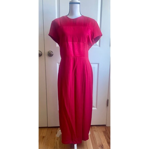 Vintage Michael Blair Red Midi Dress - Picture 1 of 6